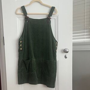 VINTAGE Green Checkered Overall Dress